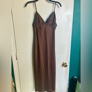 Silky Chocolate brown slip dress